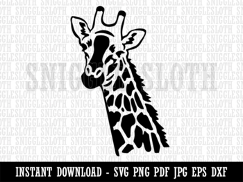 Giraffe Face Clipart Instant Digital Download SVG EPS PNG PDF AI DXF JPG