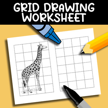 Giraffe Grid Drawing Worksheet Printable By Structureofdreams