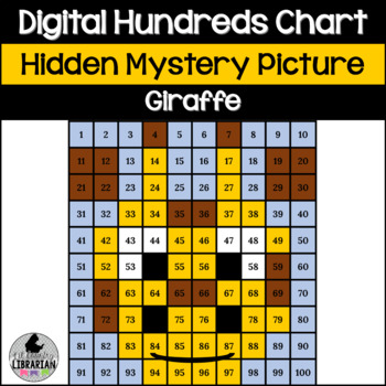 Preview of Digital Giraffe Hundreds Chart Hidden Mystery Picture PPT or Slides™
