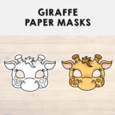 African Animal Paper Masks Printable Safari Craft Activity Costume