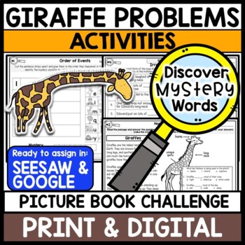 Preview of Giraffe Problems Activities DIGITAL and PRINTABLE