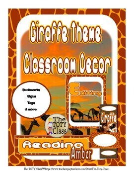 Preview of Giraffe Theme Classroom Decor( Amber)