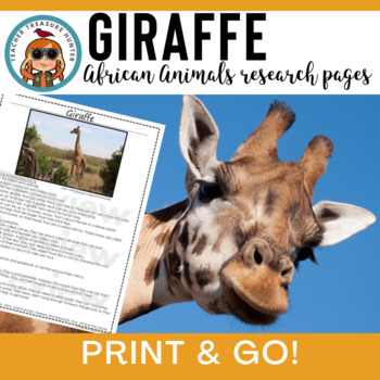 Preview of Giraffe nonfiction passage for reading or African animals research report