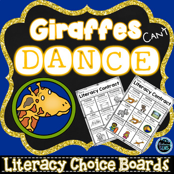 Preview of Giraffes Can't Dance Literacy Menus |  Literacy Choice Boards