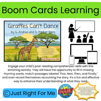 Preview of Giraffes Can't Dance Post-Reading Boom Cards