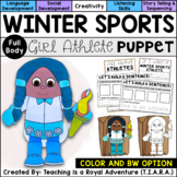 Girl Athlete Craft | Winter Sports Paper Bag Puppet Templa