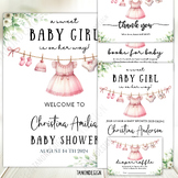 Girl Baby Shower Welcome sign and Invitation set l Baby cl