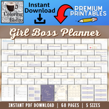 Preview of Girl Boss Planner Printable Small Business Planner Goals Digital Download