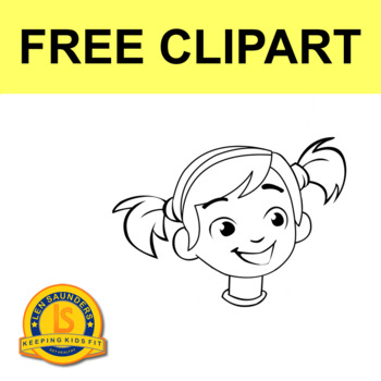 Preview of Girl Clipart - Black & White