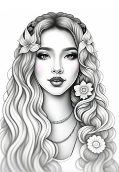  Pretty Women Portraits Coloring Book (2): Gorgeous