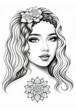 9 Beautiful Girls with Flowers Coloring Pages! - Girl Printable Book -  Digital Download - Not a Physical Product