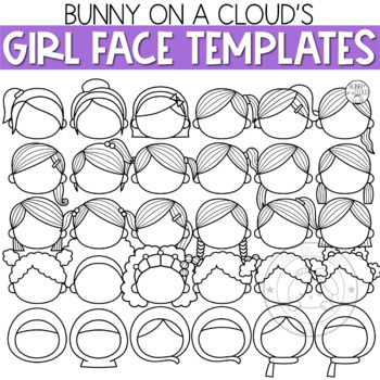 girl face template printable