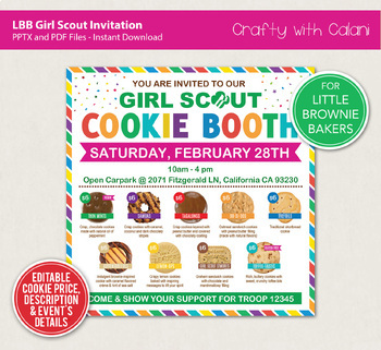 ABC Girl Scout Cookies Booth Tally Count Sheet Printable Smart Baker /  Different Prices and Blank Sheet Included 2022 (Instant Download) 