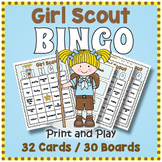 Girl Scout BINGO & Memory Matching Card Game Activity