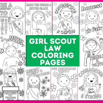 Preview of Girl Scout Law Coloring Pages - Daisies, Brownies, and Juniors Printable