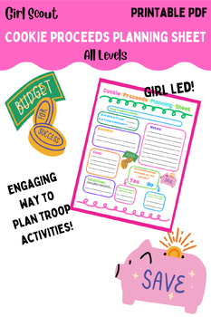Preview of Girl Scout Cookie Proceeds Planning Sheet