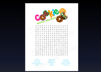 Preview of Girl Scout Cookie Season Word Search Game / Answer Sheet Included
