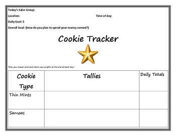 Girl Scout Cookie Goal Chart Printable