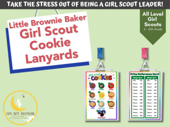 Preview of Girl Scout Cookies 2024 Booth Lanyards with Cookie Menu Prices - LBB