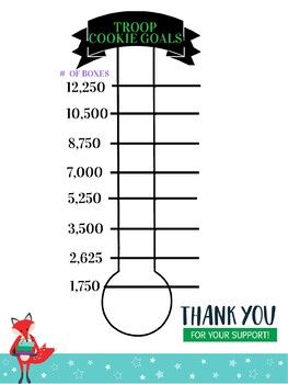 Preview of Girl Scout Cookies Troop Goal Chart