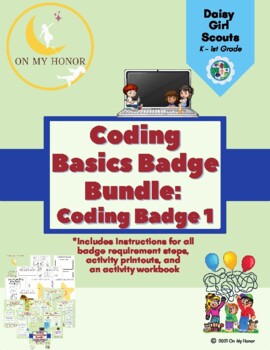 Preview of Girl Scout Daisies Coding Basics Badge Activity Plan - All Steps
