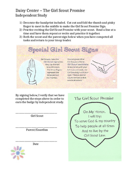 Preview of Girl Scout Daisy Petals Independent Study Pages