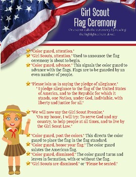 Preview of Girl Scout Flag Ceremony Script