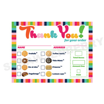 cookie thank you receipt lbb printable download girl scout inspired 4 up