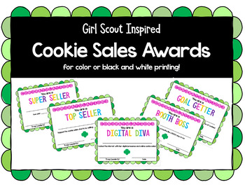 Preview of Girl Scout Inspired Cookies Sales Award Certificates