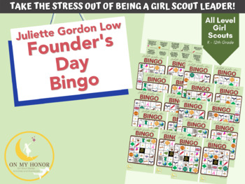 Preview of Girl Scout Juliette Gordon Low Bingo Game - JGL Founder's Day