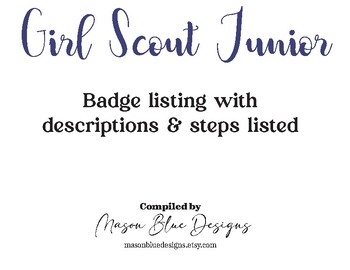 Preview of Girl Scout Junior Badge Booklet