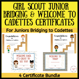 Girl Scout Climb to Cadette Bridging Certificates for Bridging Ceremonies