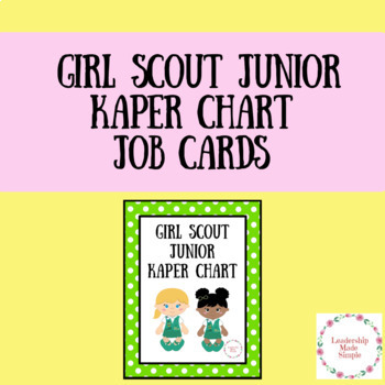 Girl Scout Junior Kaper Chart Cards by Leadership Made Simple