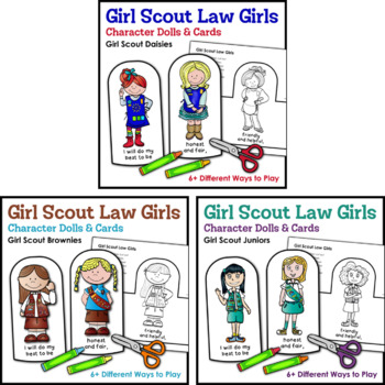 Preview of Girl Scout Law Girls Bundle - Includes Daisy, Brownie & Junior Versions!