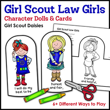 Preview of Girl Scout Law Girls: Character Dolls & Cards - Girl Scout Daisies