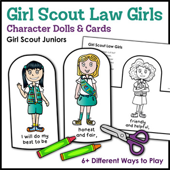 Preview of Girl Scout Law Girls: Character Dolls & Cards - Girl Scout Juniors