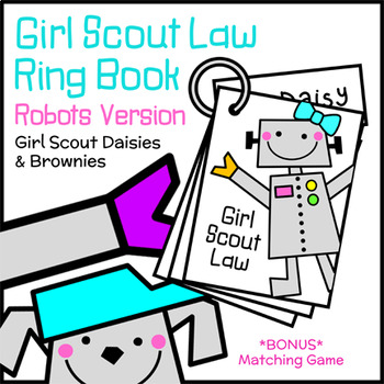 Preview of Girl Scout Law Ring Book - Robots Version - Girl Scout Daisies & Brownies