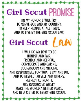 Preview of Girl Scout Promise and Law