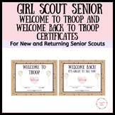 Girl Scout Senior Welcome Back to Troop Certificate by Leadership Made ...