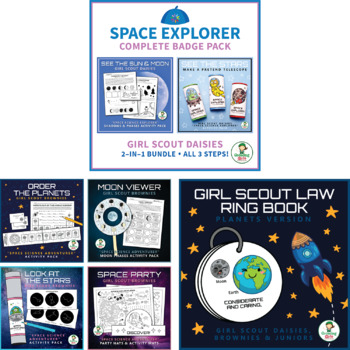 Preview of Girl Scout Space Science Badge Bundle - Includes Daisy & Brownie Versions!