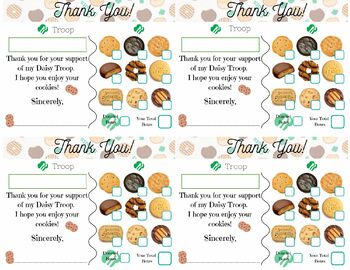 Girl Scout Cookie Thank You Tags Digital Download — Paprika Paperie