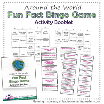 Preview of Around the World Fun Facts Bingo Game Activity Booklet - World Thinking Day
