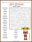 GIRL SCOUTS Word Search Puzzle Worksheet Activity