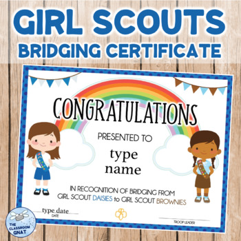 Preview of Girl Scouts Bridging Certificate DAISY to BROWNIE