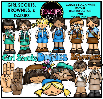 Preview of Girl Scouts, Brownies and Daisies Clip Art Bundle {Educlips Clipart}