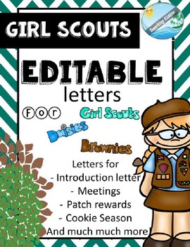 Preview of Girl Scouts EDITABLE letters (daisies, brownies)