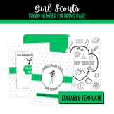 Girl Scouts | Editable Troop Number Coloring Page | All le