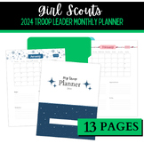 Girl Scouts | Troop Leader | 2024 Monthly Calendar Printab