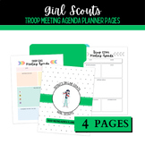 Girl Scout Troop Leader Meeting Agenda Planning Pages for 