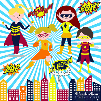 Girl Superhero Clipart Superheroes And Comic Book Clipart Tpt